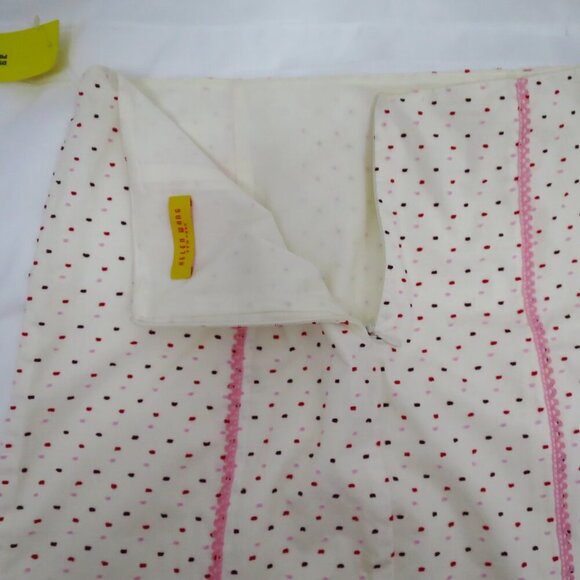 NWT Helen Wang Pink Swiss Dots Trumpet Skirt with Embroidered Seam Detail - Picture 8 of 14